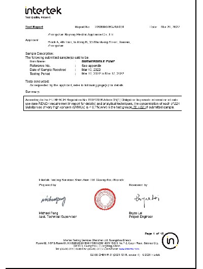 RoHS testing report